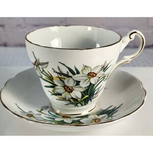 Vintage Regency Bone China Floral Tea Cup & Saucer English England Daffodil